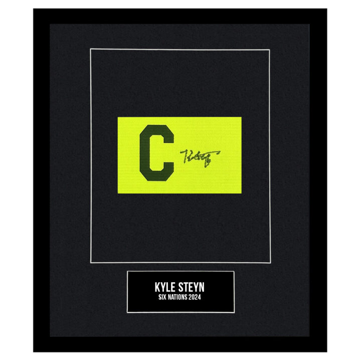 Signed Kyle Steyn Framed Captain Armband - Six Nations 2024