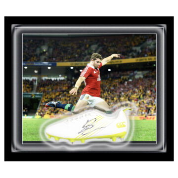 Signed Leigh Halfpenny Boot Framed Dome - Lions tour to Australia Winner 2013