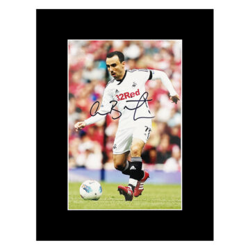 Signed Leon Britton Photo Display - 16x12 Swansea City Icon