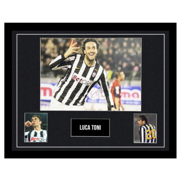 Signed Luca Toni Large Framed Photo Display - Juventus Icon