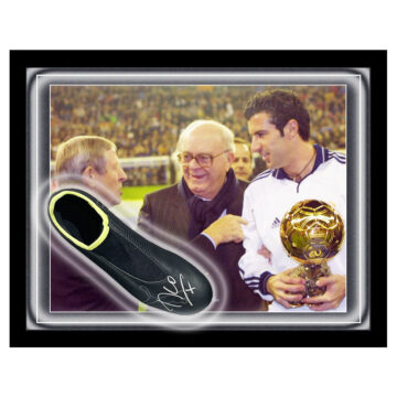 Signed Luis Figo Boot Framed Dome - Ballon d'Or Winner 2000