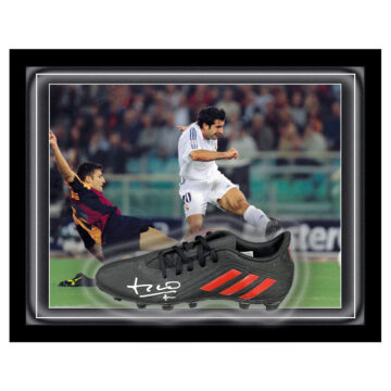 Signed Luis Figo Boot Framed Dome - Champions League Winner 2002