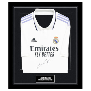 Signed Luka Modric Framed Shirt - Copa del Rey Winner 2023