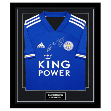 Signed Marc Albrighton Framed Shirt - FA Cup Winner 2021