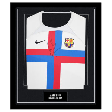 Signed Marc Guiu Framed Shirt - FC Barcelona Icon