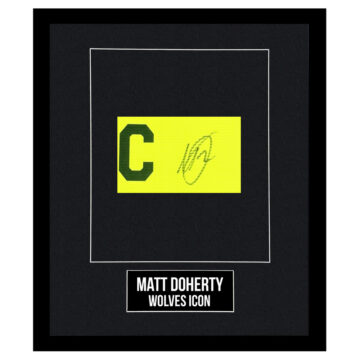 Signed Matt Doherty Framed Captain Armband - Wolves Icon