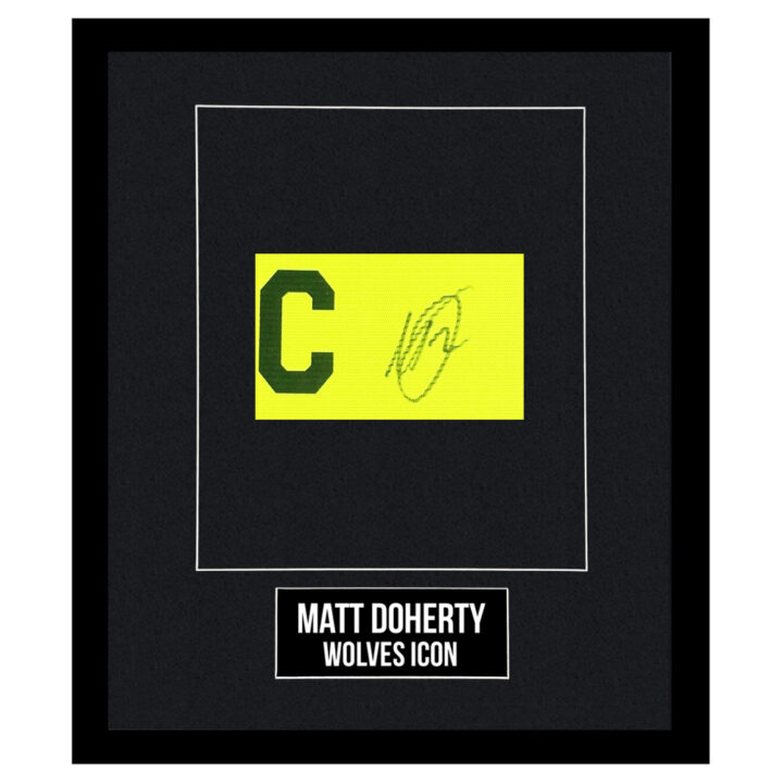 Signed Matt Doherty Framed Captain Armband - Wolves Icon