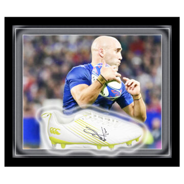 Signed Maxime Lucu Boot Framed Dome - Six Nations 2024