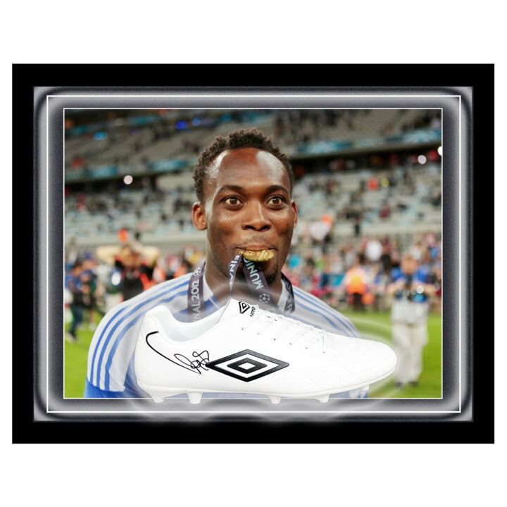 Signed Michael Essien Boot Framed Dome - Champions League Winner 2012