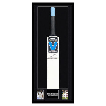 Signed Mohammed Shami Framed Bat - India Cricket Icon