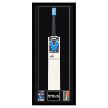 Signed Mohammed Siraj Framed Bat - India Cricket Icon