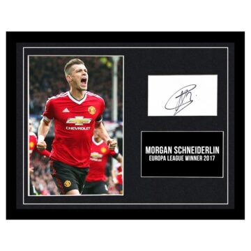 Signed Morgan Schneiderlin Framed Photo Display - Europa League Winner 2017