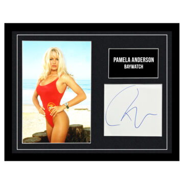 Signed Pamela Anderson Framed Photo Display - 16x12 Baywatch Autograph