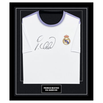 Signed Predrag Mijatovic Framed Shirt - Real Madrid Icon