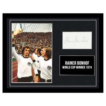 Signed Rainer Bonhof Framed Photo Display - 16x12 World Cup Winner 1974