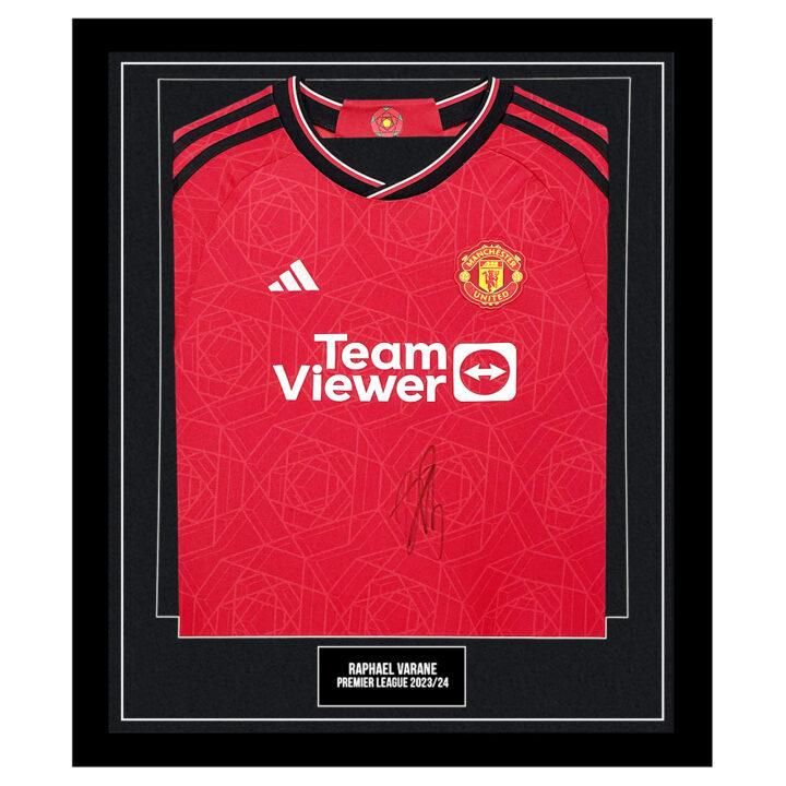 Signed Raphael Varane Framed Shirt - Premier League 202324