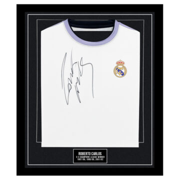 Signed Roberto Carlos Framed Shirt - 3 x Champions League Winner