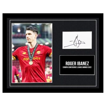 Signed Roger Ibanez Framed Photo Display - Europa Conference League Winner 2022