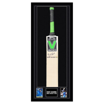 Signed Rohit Sharma Framed Bat – India Cricket Captain