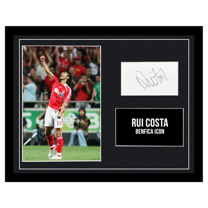 Signed Rui Costa Framed Photo Display - 16x12 Benfica Icon