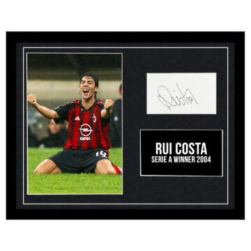 Signed Rui Costa Framed Photo Display - Serie A Winner 2004