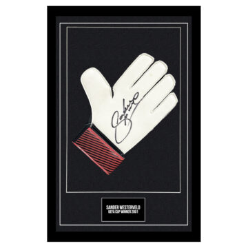 Signed Sander Westerveld Framed Glove - UEFA Cup Winner 2001