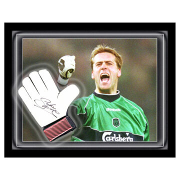 Signed Sander Westerveld Glove Framed Dome - UEFA Cup Winner 2001