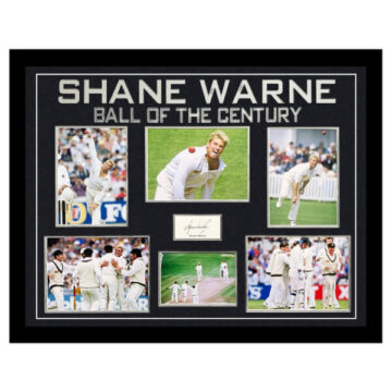 Signed Shane Warne Large Framed Display - Ball Of The Century Ashes