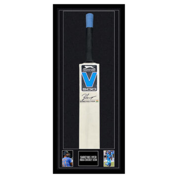 Signed Shreyas Iyer Framed Bat - India Cricket Icon