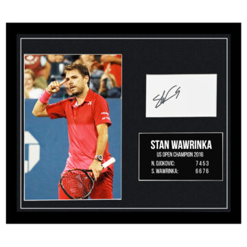 Signed Stan Wawrinka Framed Photo Display - US Open Champion 2016