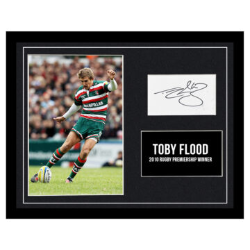 Signed Toby Flood Framed Photo Display - 16x12 Rugby Premiership Winner 2010