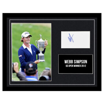 Signed Webb Simpson Framed Photo Display - 16x12 US Open Winner 2012