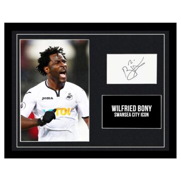 Signed Wilfried Bony Framed Photo Display - Swansea City Icon