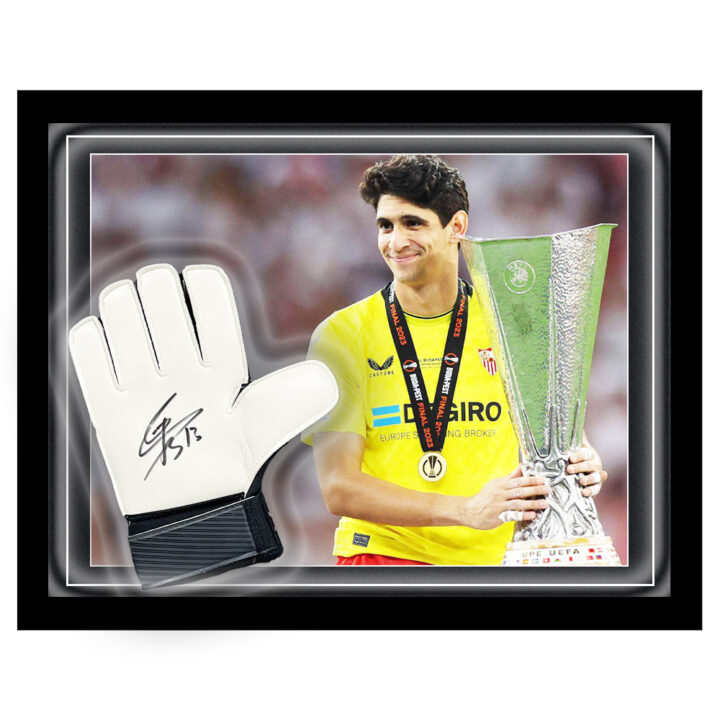 Signed Yassine Bounou Glove Framed Dome - Europa League Winner 2023