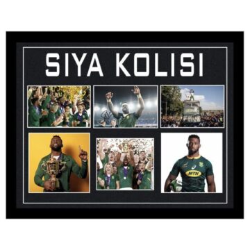 Siya Kolisi Signed Large Framed Display - Springboks RWC 2019 Winners Icon