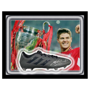 Steven Gerrard Signed Framed Boot - Champions League Winner 2005