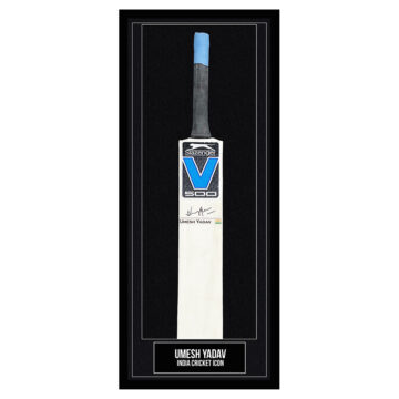 Umesh Yadav Signed Framed Bat - India Cricket Icon