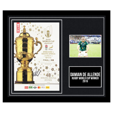 Signed Damian de Allende Framed Programme Display - RWC Winner 2019