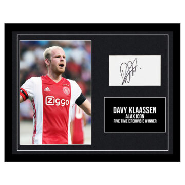 Signed Davy Klaassen Framed Photo Display - 5 x Eredivisie Winner