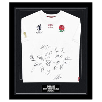 Signed England Framed Shirt – Rugby World Cup 2023 3rd Place