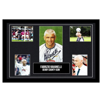 Signed Fabrizio Ravanelli Large Photo Display - Derby County Icon