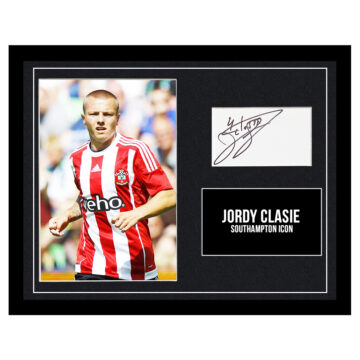 Signed Jordy Clasie Framed Photo Display - Southampton Icon