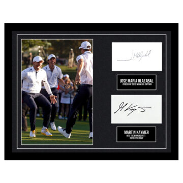 Signed Jose Maria Olazabal & Martin Kaymer Framed Photo Display - Ryder Cup Winners 2012