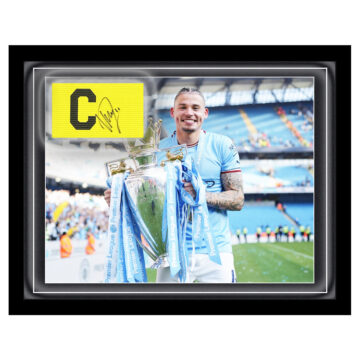 Signed Kalvin Phillips Captain Armband Framed Dome - Treble Winner 202223