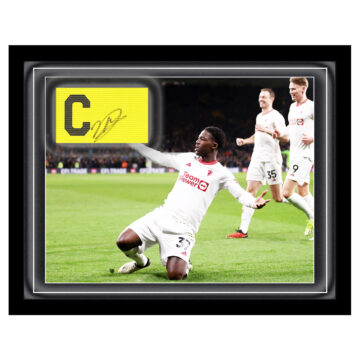 Signed Kobbie Mainoo Captain Armband Framed Dome - Manchester United Icon