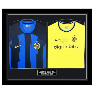 Signed Lautaro Martinez Framed Shirts Duo - Inter Milan Icon