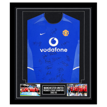 Signed Manchester United Framed Shirt - Premier League Champions 200203