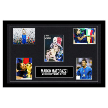 Signed Marco Materazzi Framed Display 18x12 - World Cup Winner 2006