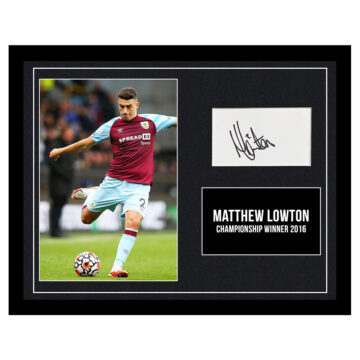 Signed Matthew Lowton Framed Photo Display - Championship Winner 2016