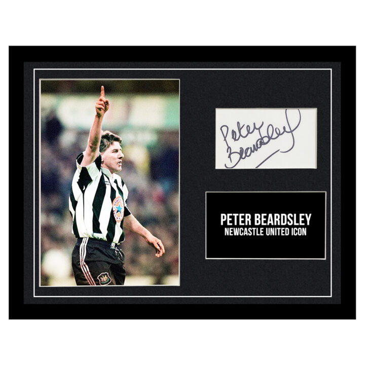 Signed Peter Beardsley Framed Photo Display - Newcastle United Icon